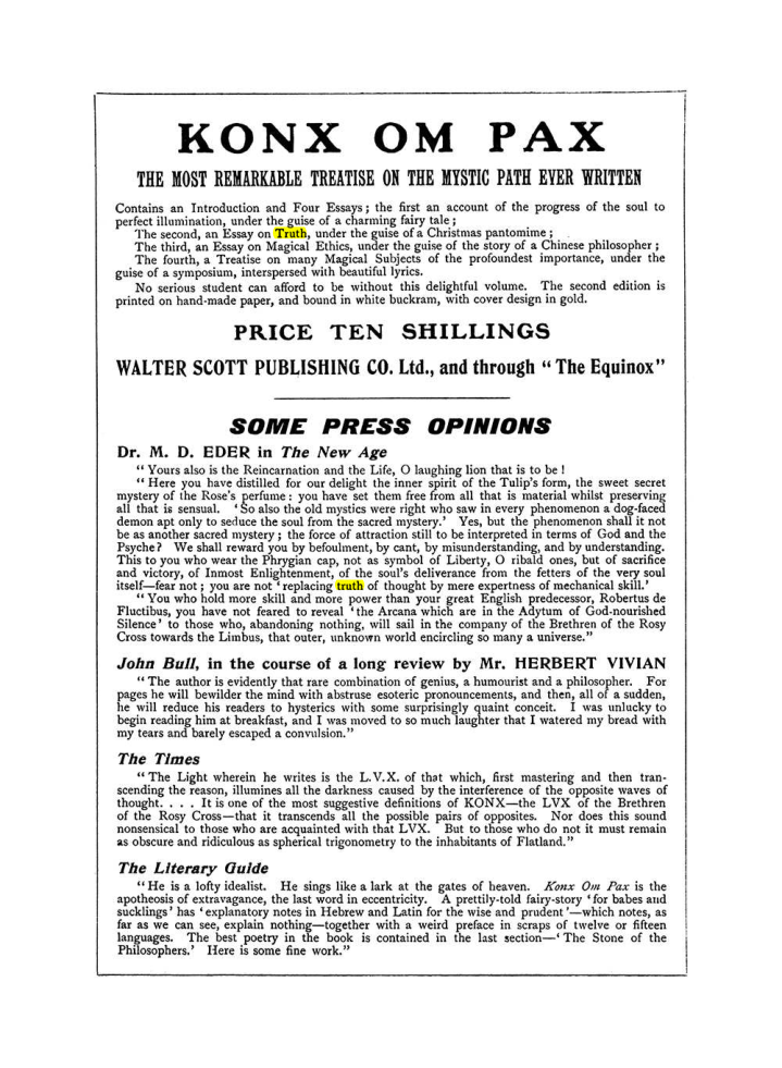 Original scan of The Equinox (Volume I, Number VIII), PDF page 430