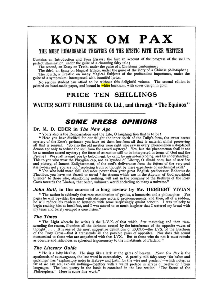Original scan of The Equinox (Volume I, Number VIII), PDF page 430