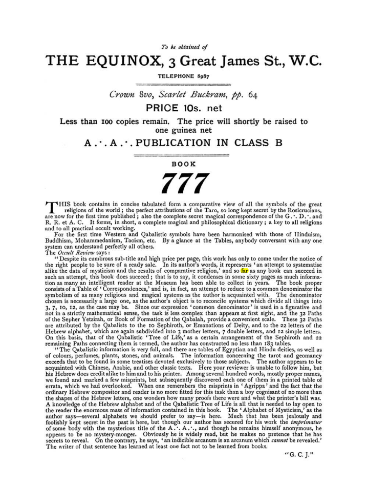 Original scan of The Equinox (Volume I, Number VIII), PDF page 432