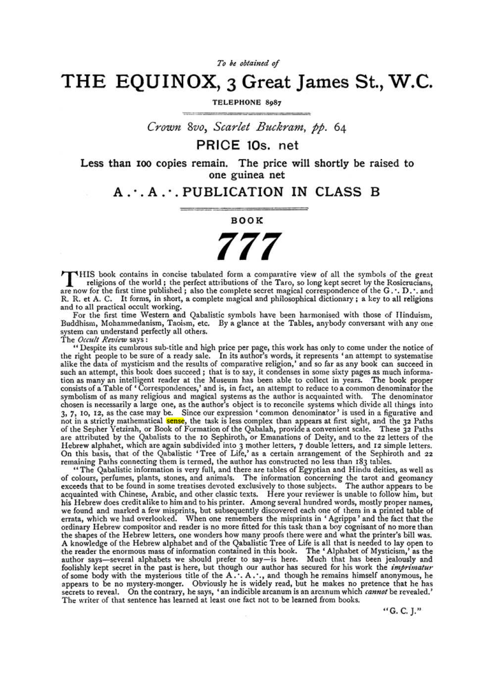 Original scan of The Equinox (Volume I, Number VIII), PDF page 432