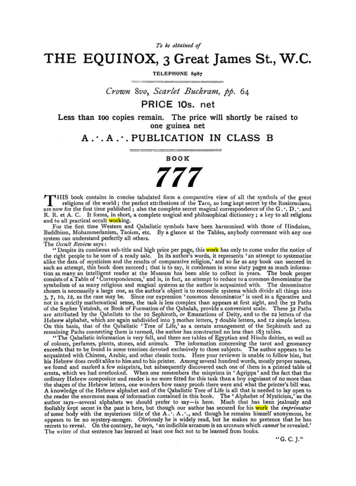 Original scan of The Equinox (Volume I, Number VIII), PDF page 432