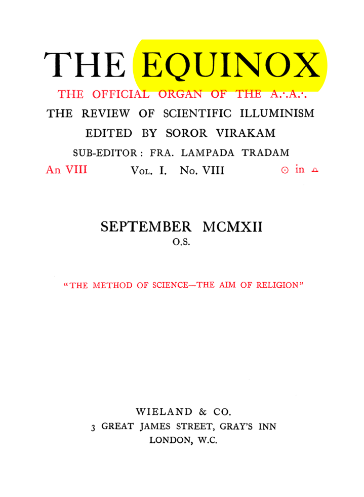 Original scan of The Equinox (Volume I, Number VIII), PDF page 5