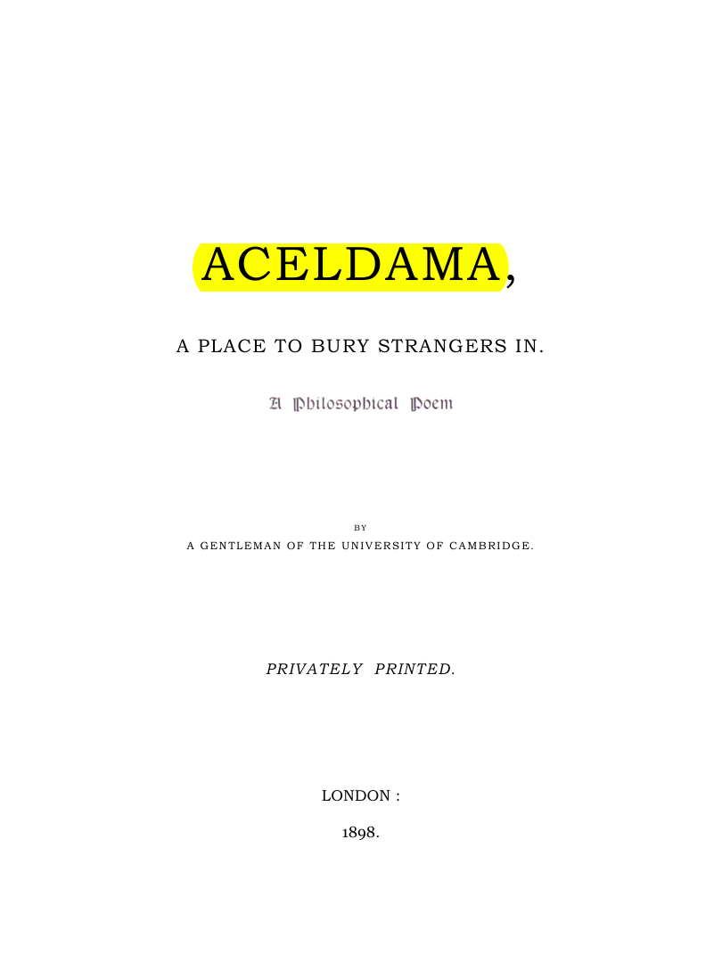 Original scan of Aceldama, PDF page 3