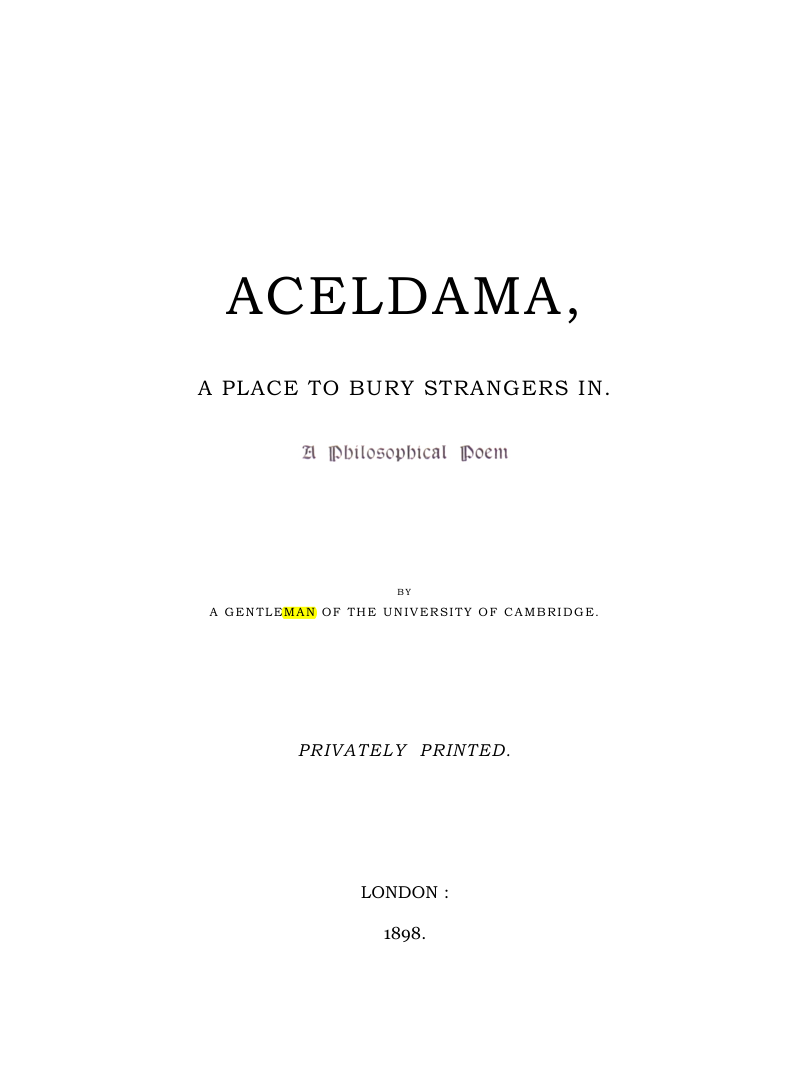 Original scan of Aceldama, PDF page 3