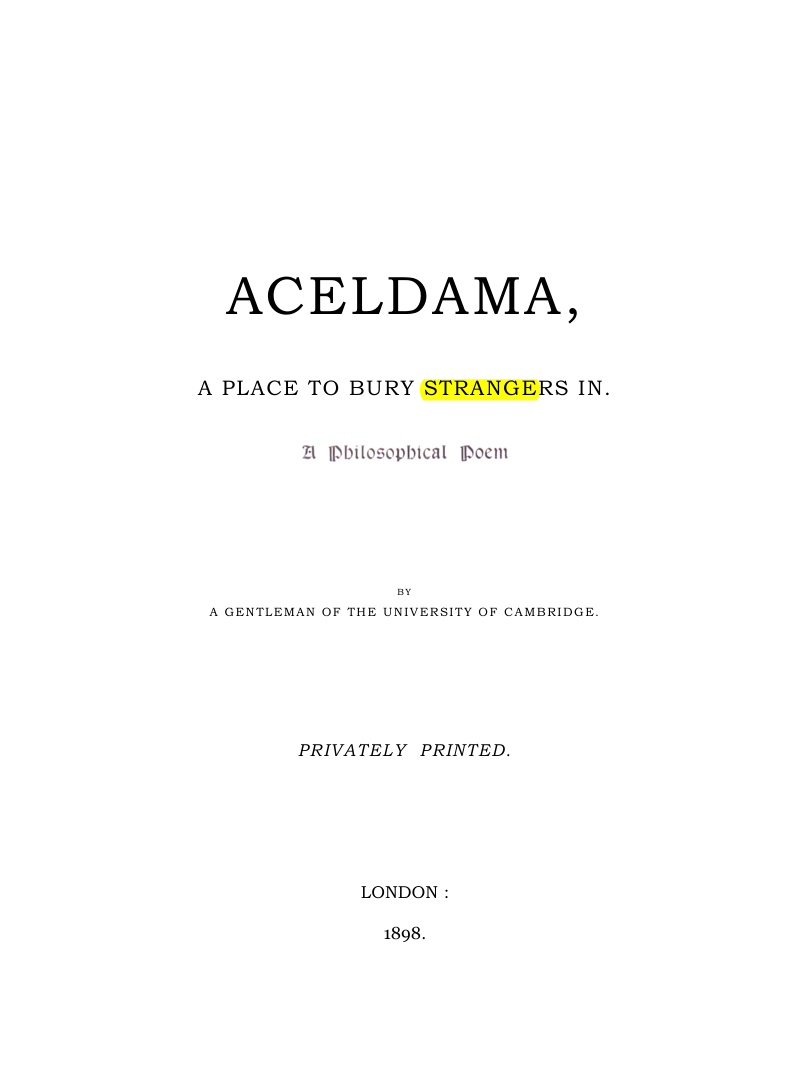 Original scan of Aceldama, PDF page 3