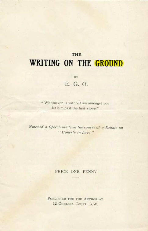 Original scan of The Writing On the Ground, PDF page 1