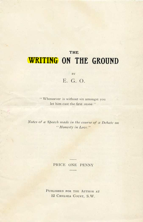 Original scan of The Writing On the Ground, PDF page 1