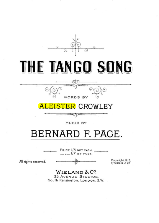 Original scan of The Tango Song, PDF page 1