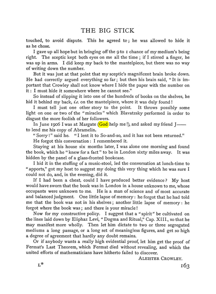 Original scan of The Equinox (Volume I, Number VI), PDF page 171