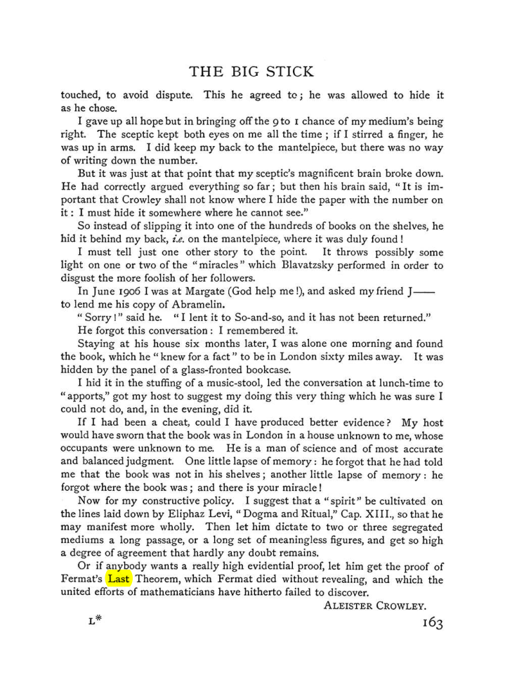 Original scan of The Equinox (Volume I, Number VI), PDF page 171