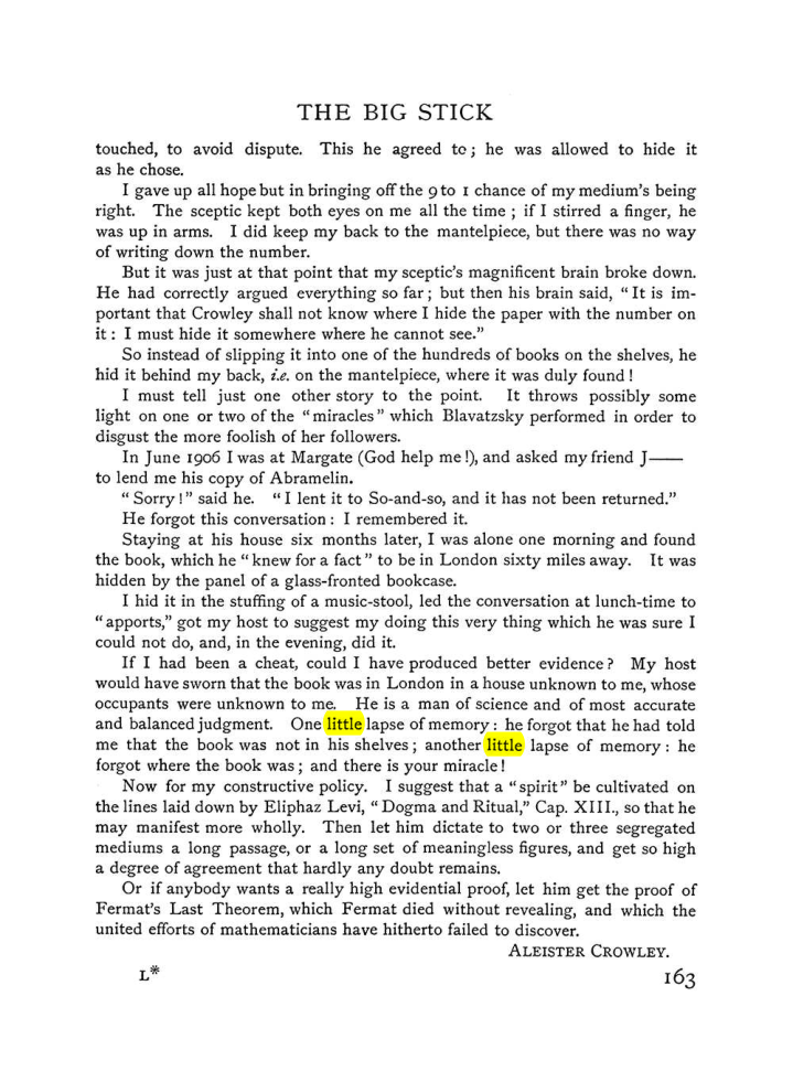 Original scan of The Equinox (Volume I, Number VI), PDF page 171