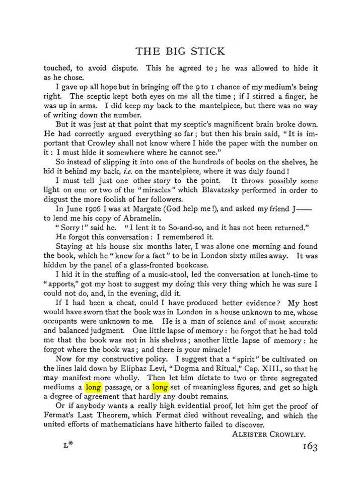 Original scan of The Equinox (Volume I, Number VI), PDF page 171