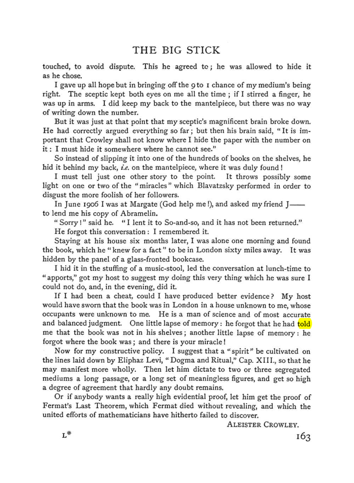Original scan of The Equinox (Volume I, Number VI), PDF page 171
