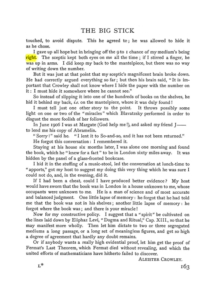 Original scan of The Equinox (Volume I, Number VI), PDF page 171