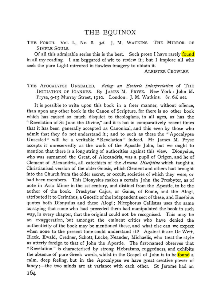 Original scan of The Equinox (Volume I, Number VI), PDF page 172