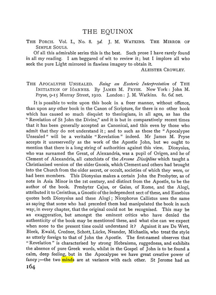 Original scan of The Equinox (Volume I, Number VI), PDF page 172
