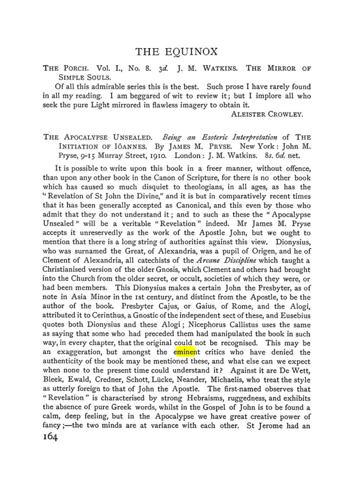 Original scan of The Equinox (Volume I, Number VI), PDF page 172