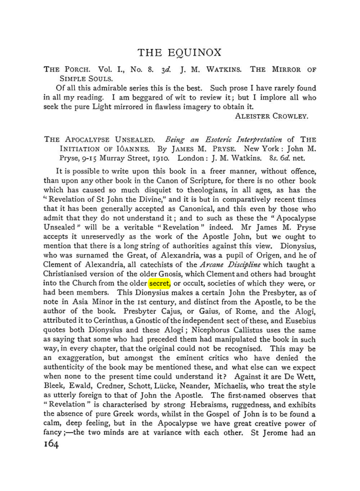 Original scan of The Equinox (Volume I, Number VI), PDF page 172