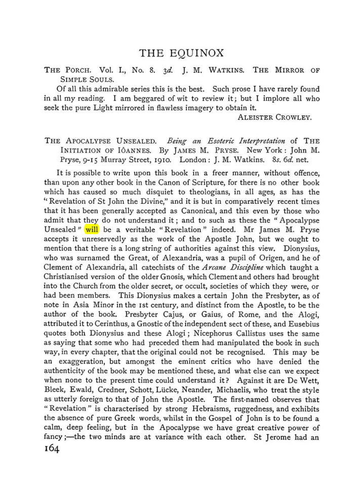 Original scan of The Equinox (Volume I, Number VI), PDF page 172