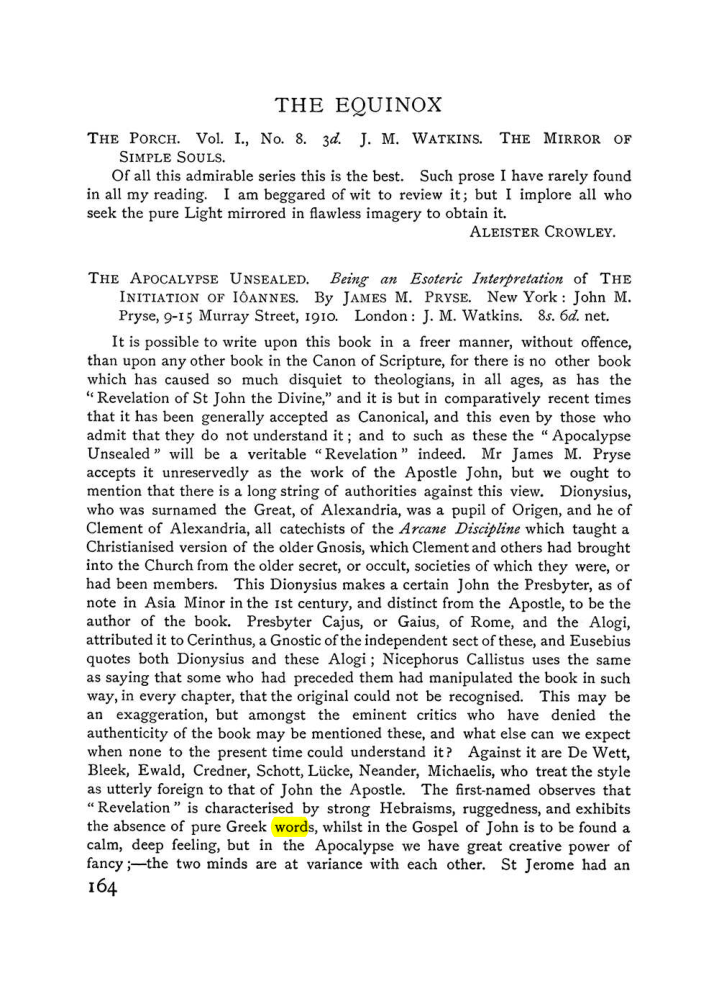 Original scan of The Equinox (Volume I, Number VI), PDF page 172