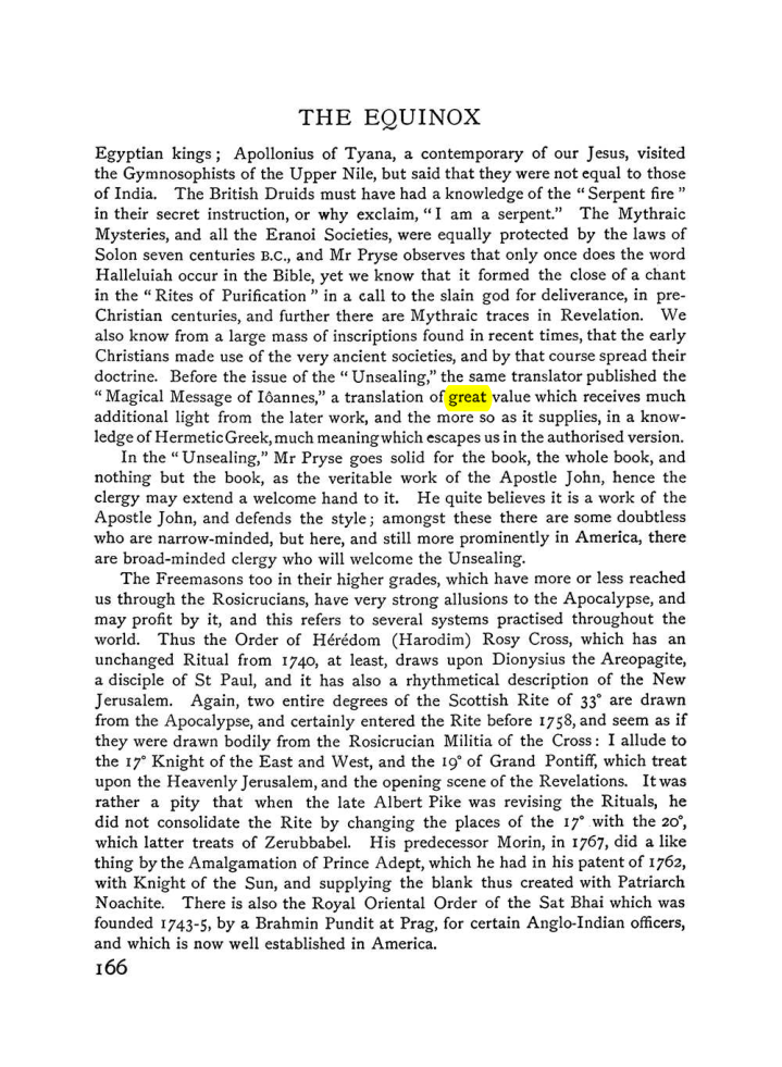 Original scan of The Equinox (Volume I, Number VI), PDF page 174
