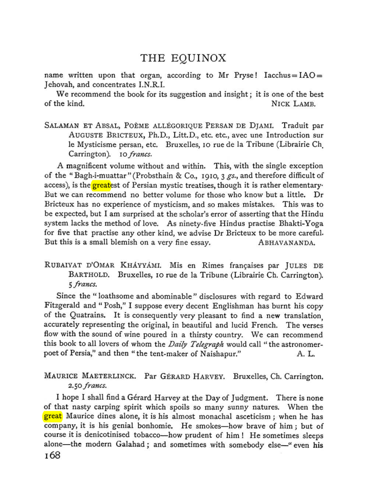 Original scan of The Equinox (Volume I, Number VI), PDF page 176