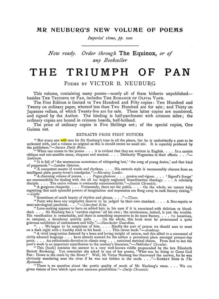 Original scan of The Equinox (Volume I, Number VI), PDF page 304