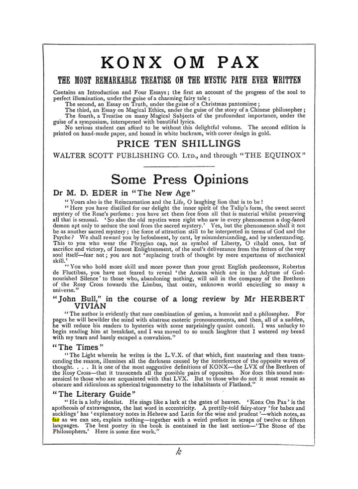 Original scan of The Equinox (Volume I, Number VI), PDF page 307
