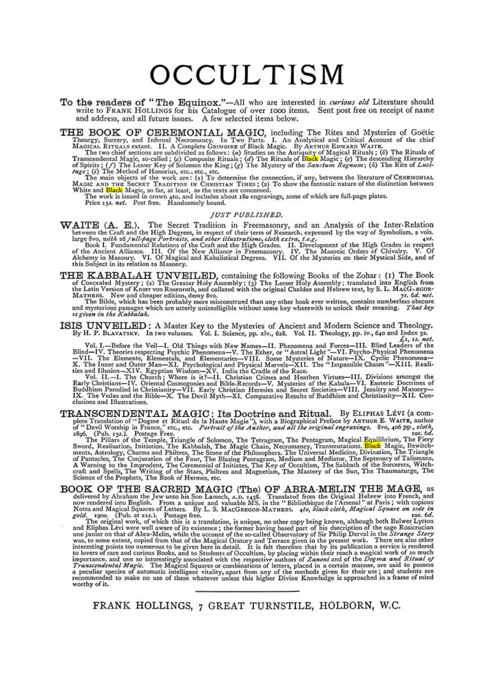 Original scan of The Equinox (Volume I, Number VI), PDF page 308