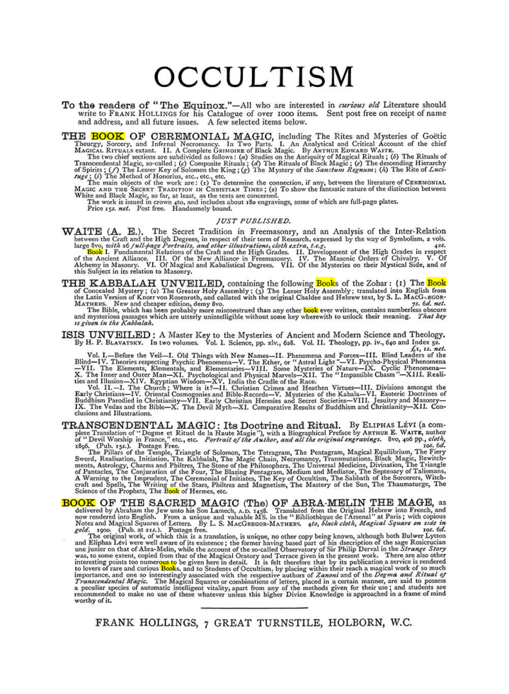 Original scan of The Equinox (Volume I, Number VI), PDF page 308
