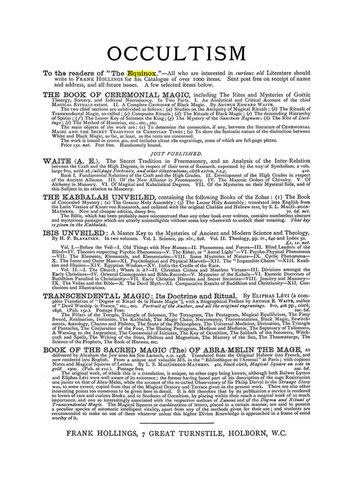 Original scan of The Equinox (Volume I, Number VI), PDF page 308
