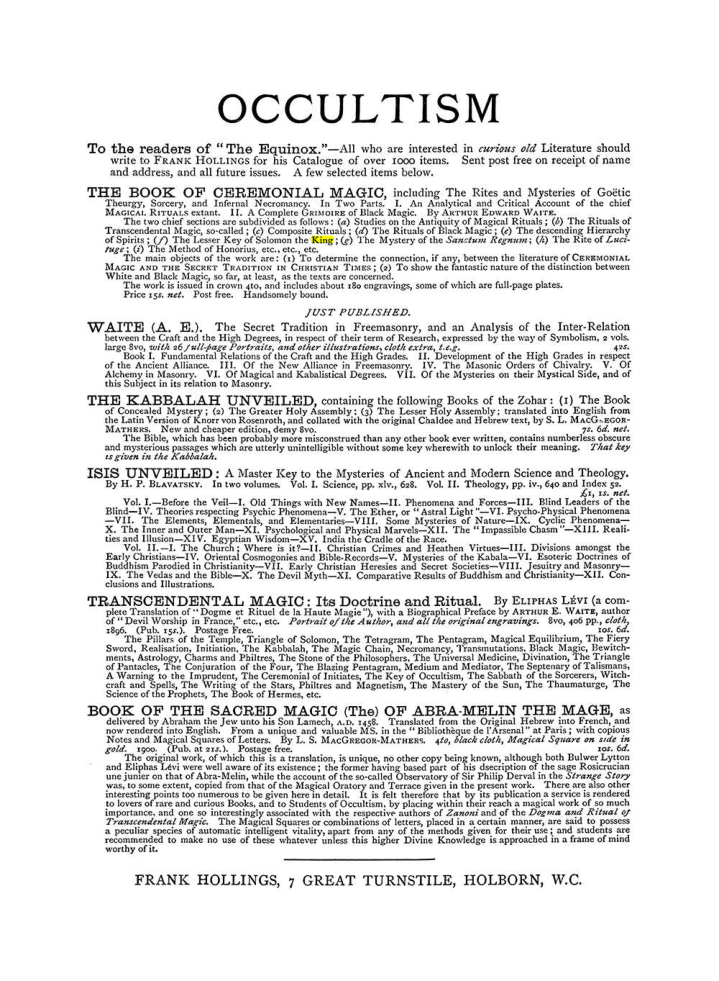 Original scan of The Equinox (Volume I, Number VI), PDF page 308