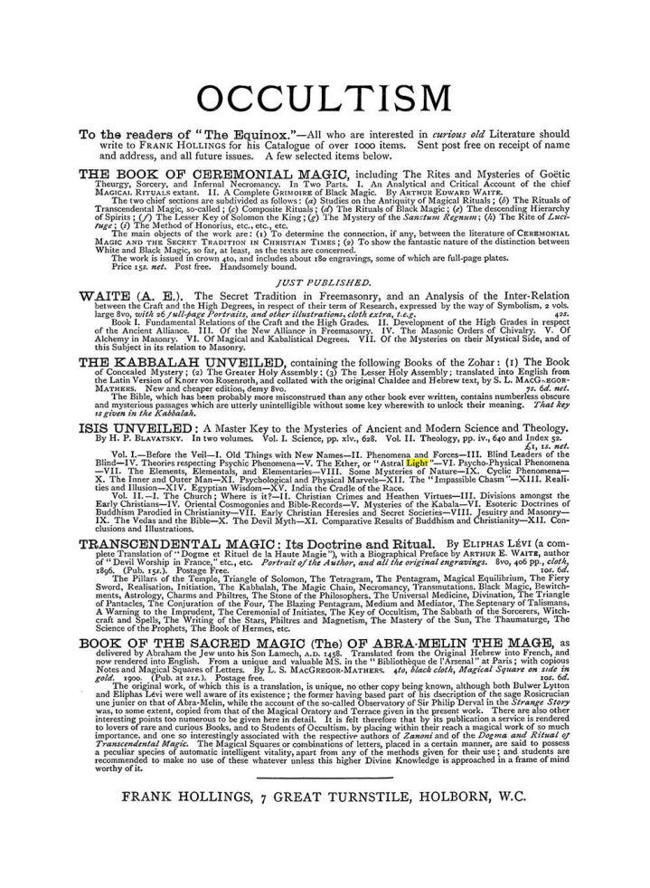 Original scan of The Equinox (Volume I, Number VI), PDF page 308