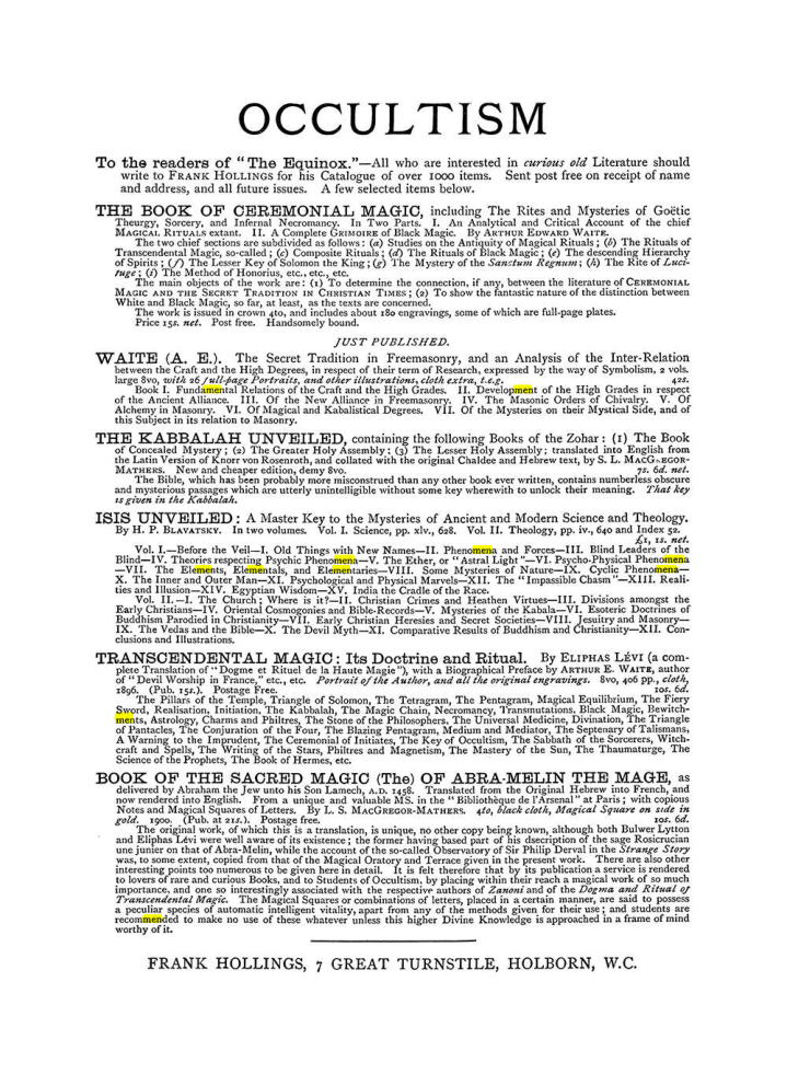Original scan of The Equinox (Volume I, Number VI), PDF page 308