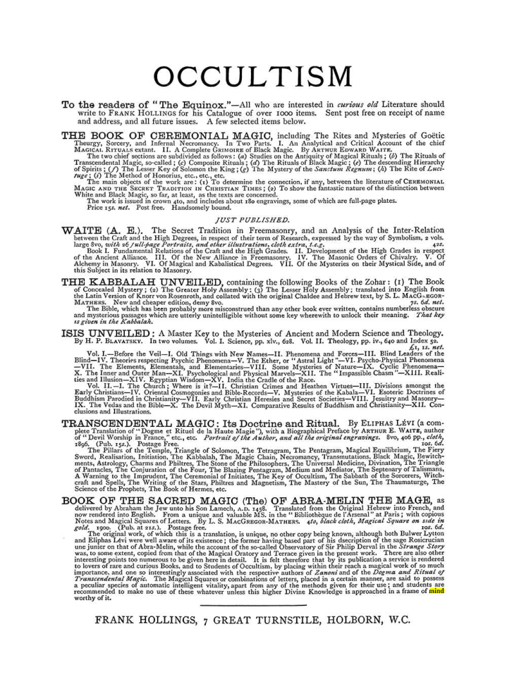 Original scan of The Equinox (Volume I, Number VI), PDF page 308
