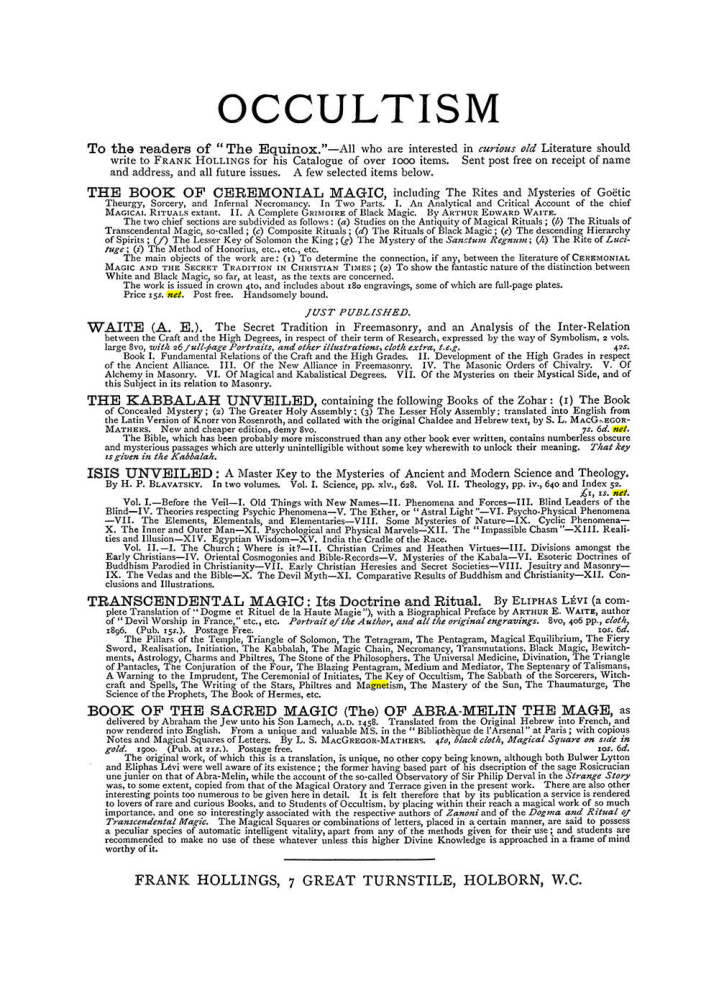 Original scan of The Equinox (Volume I, Number VI), PDF page 308