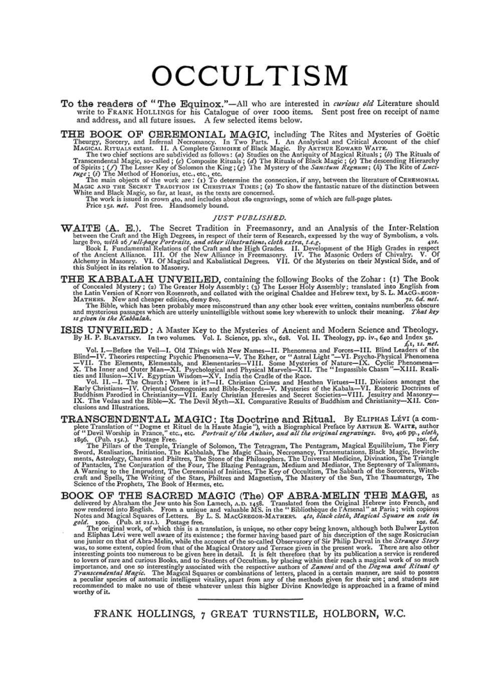 Original scan of The Equinox (Volume I, Number VI), PDF page 308