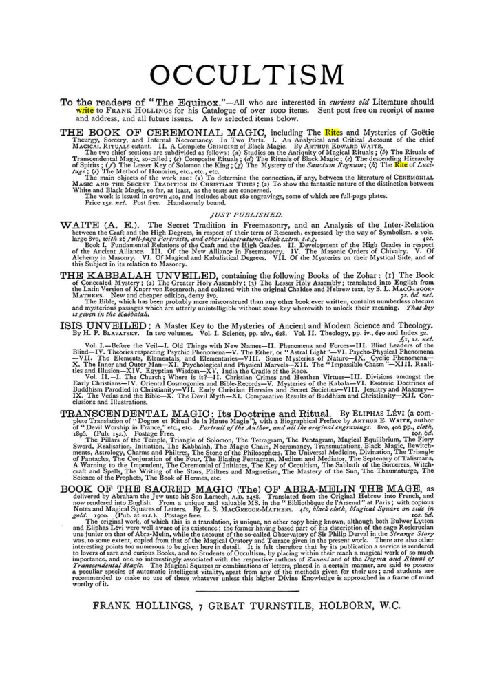 Original scan of The Equinox (Volume I, Number VI), PDF page 308