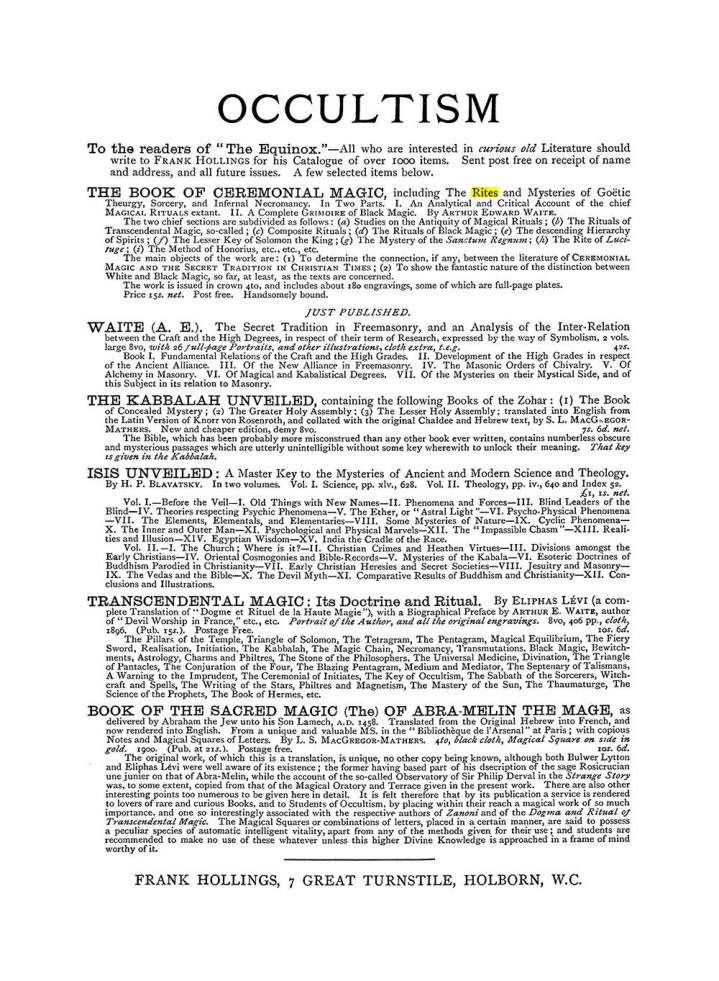 Original scan of The Equinox (Volume I, Number VI), PDF page 308