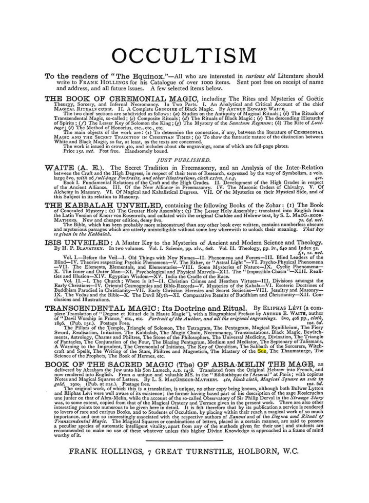 Original scan of The Equinox (Volume I, Number VI), PDF page 308