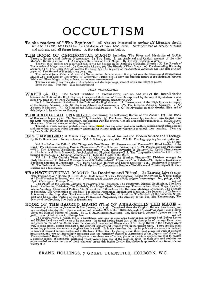 Original scan of The Equinox (Volume I, Number VI), PDF page 308