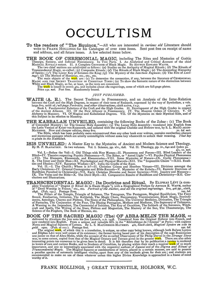 Original scan of The Equinox (Volume I, Number VI), PDF page 308