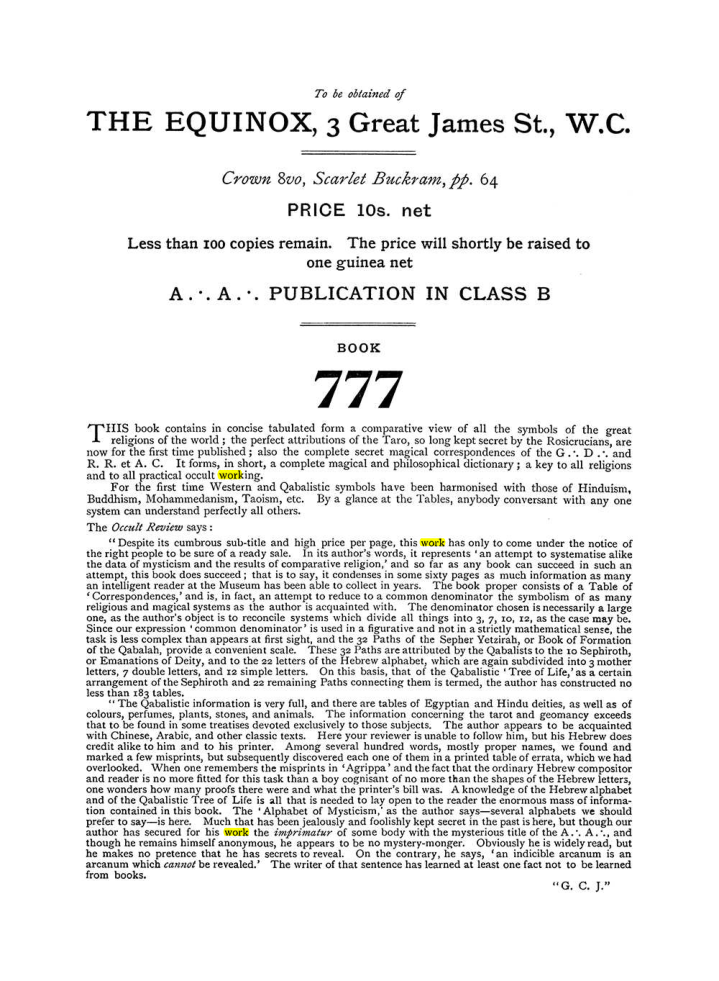 Original scan of The Equinox (Volume I, Number VI), PDF page 312