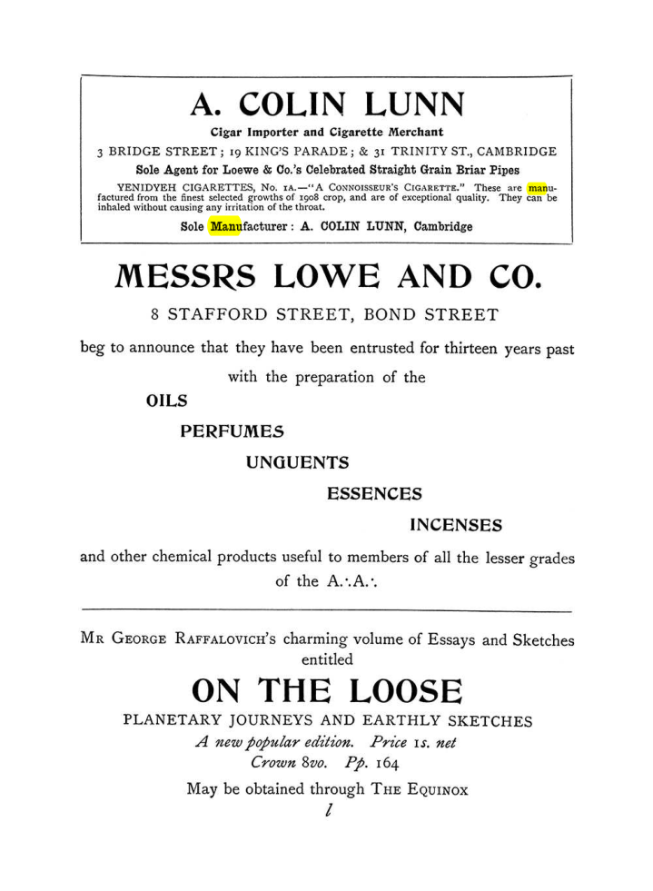 Original scan of The Equinox (Volume I, Number VI), PDF page 315
