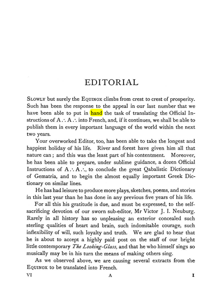 Original scan of The Equinox (Volume I, Number VI), PDF page 9