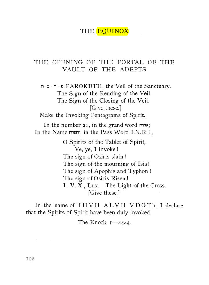 Original scan of The Equinox (Volume I, Number VII), PDF page 144