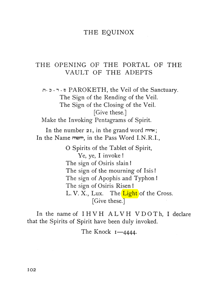 Original scan of The Equinox (Volume I, Number VII), PDF page 144