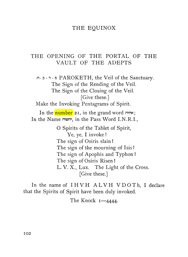 Original scan of The Equinox (Volume I, Number VII), PDF page 144