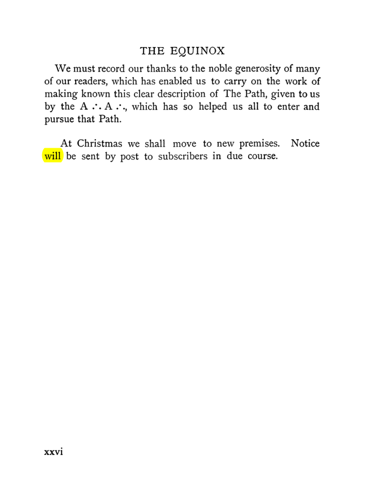Original scan of The Equinox (Volume I, Number VII), PDF page 26