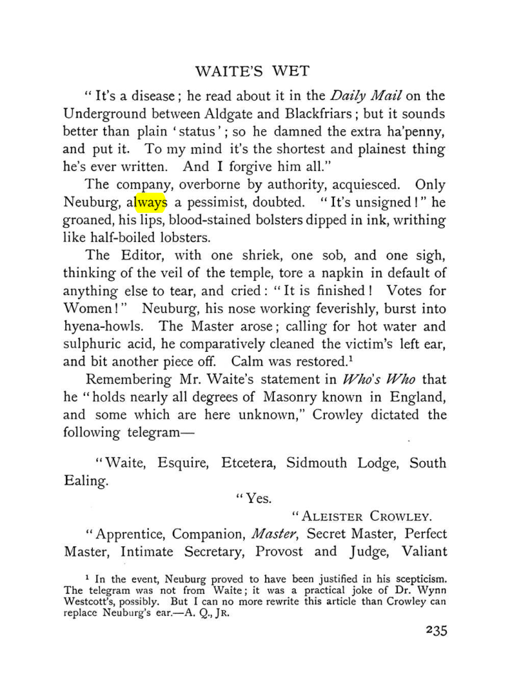 Original scan of The Equinox (Volume I, Number VII), PDF page 277